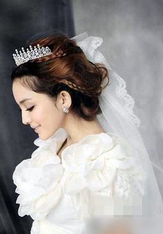 韩式婚纱照新娘发型