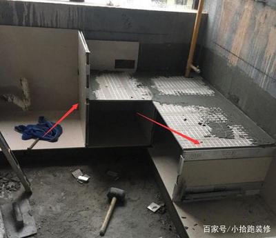 地砖做橱柜做法