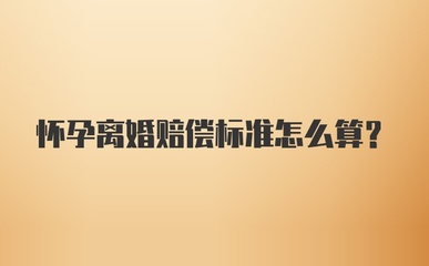 怀孕离婚赔偿标准