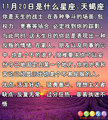 阳历11月20是什么星座