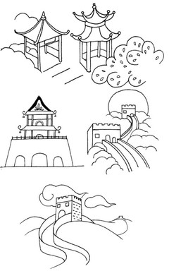 中国古代建筑简笔画