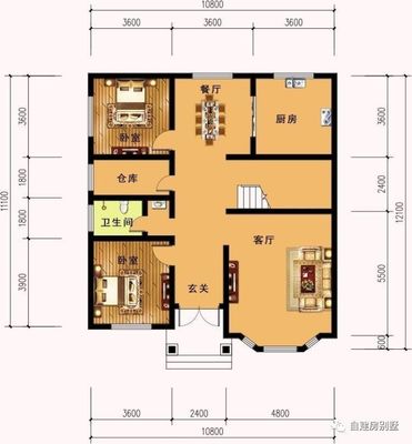 客厅镜子对着厨房