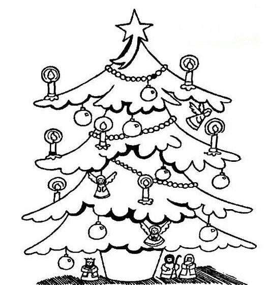 圣诞树简笔画 