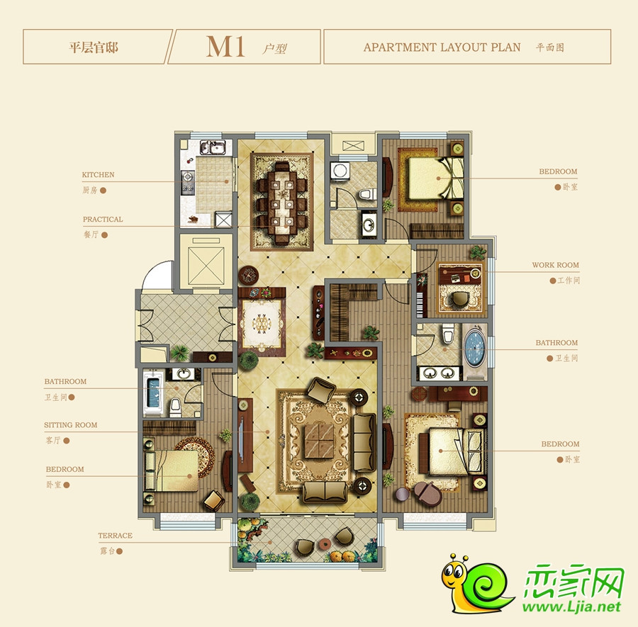 平层别墅户型图