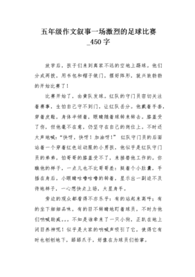 足球赛作文450字