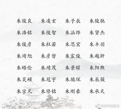 朱氏男宝宝起名大全