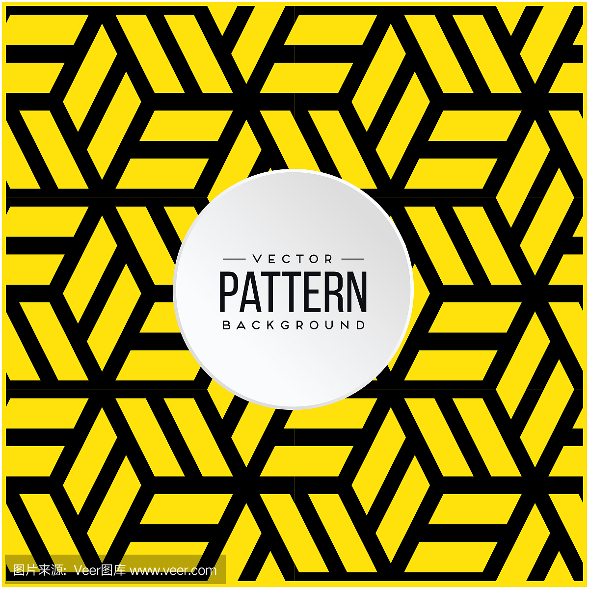 图案黄色六边形或正方形几何背景矢量图像