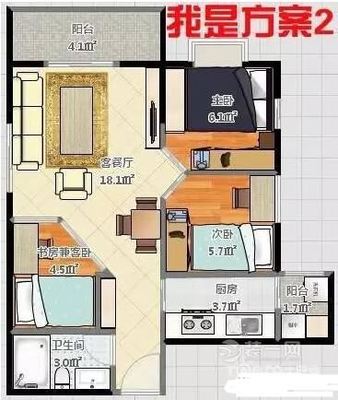 次卧带连厨房阳台