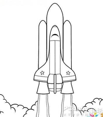 火箭探测器简笔画图片