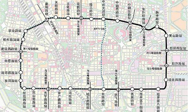 郑州地铁5号线最新线路图