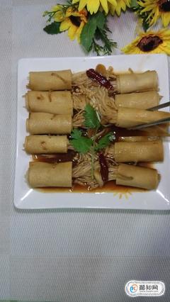 豆腐皮卷金针菇