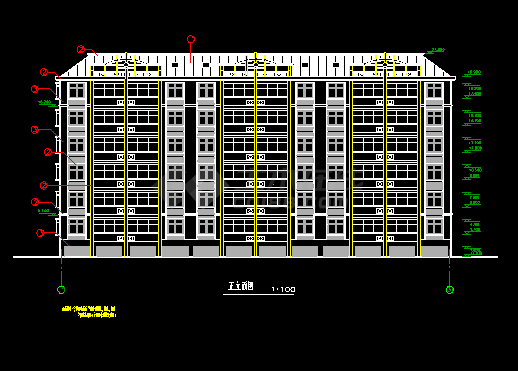 六层三单元建筑平面设计