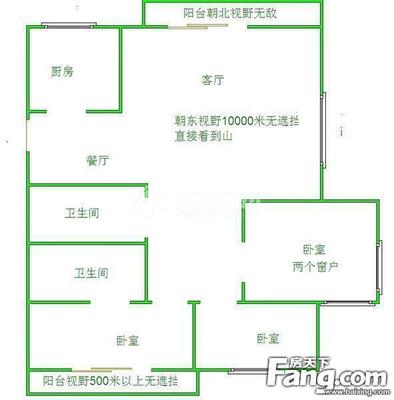 两卧室朝东客厅厨房朝北