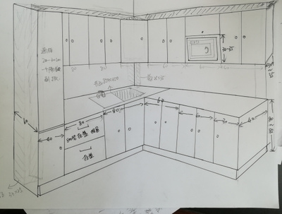 橱柜设计手绘方法