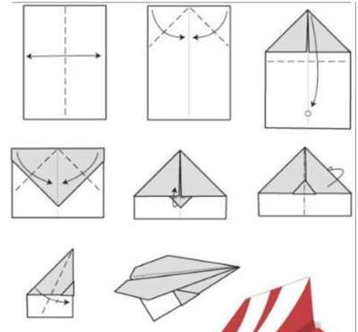 纸飞机长方形纸简单