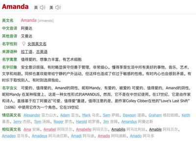 amanda 英文名