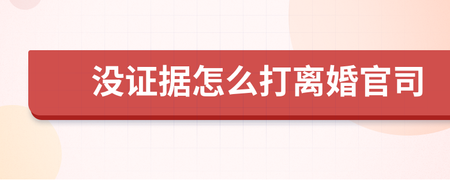 没证据怎么打离婚官司