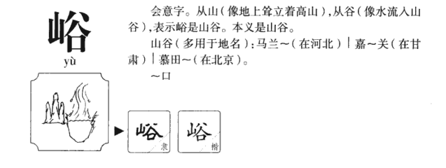 峪五行属什么