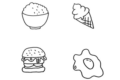 简笔画彩色图片四步画出可爱简笔画 美味汉堡汉堡包简笔画食品简笔画