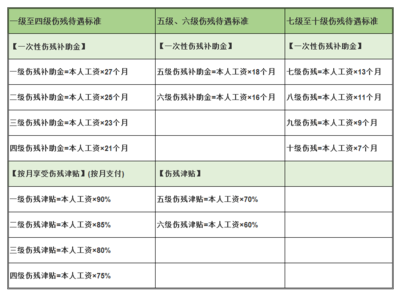 九级伤残标准