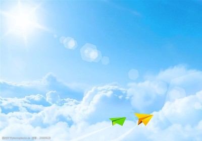 蓝天白云纸飞机图片唯美
