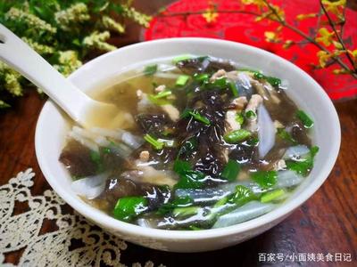白萝卜香菇紫菜
