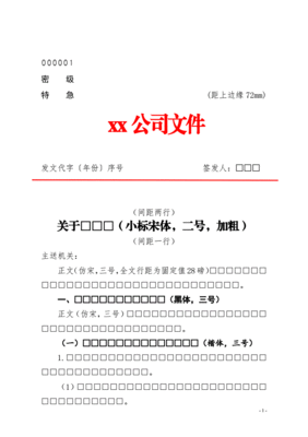 各类公文文件格式要求