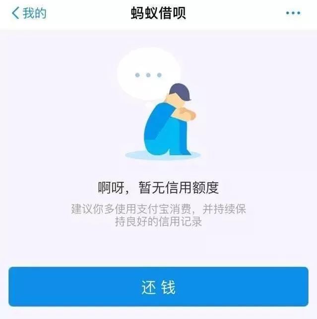 蚂蚁借呗暂无信用额度是什么意思