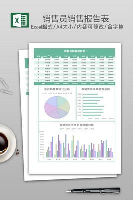 销售员销售报告表Excel模板
