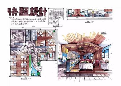 室内手绘平面图