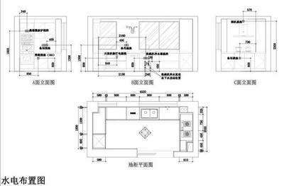 厨房平面图手绘