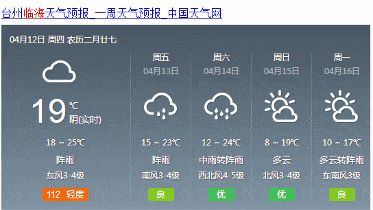 临海天气预报
