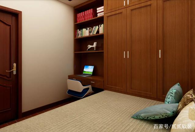 衣柜和书桌连体效果图