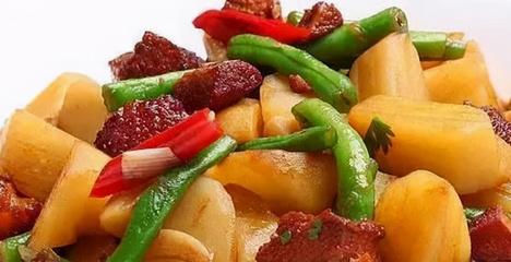 土豆豆角炖肉图片