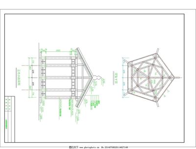 钢结构凉亭设计图纸（钢结构凉亭设计图纸下载）