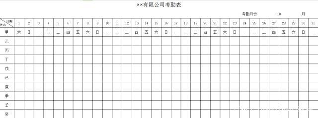 出勤表格式如何制作