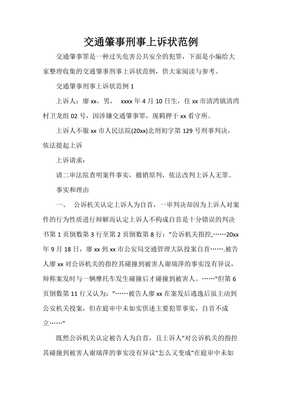 刑事上诉状
