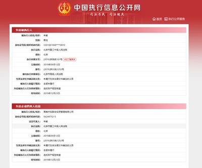 被失信执行人查询