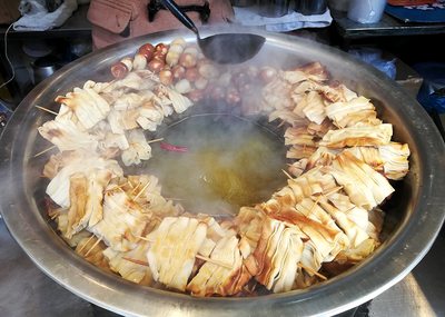 小摊卖的豆腐串做法