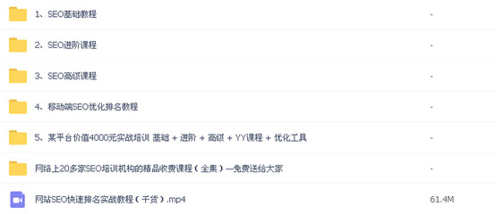 seo视频教程 seo新手基础教程 seo进阶实战教程 seo优化培训视频