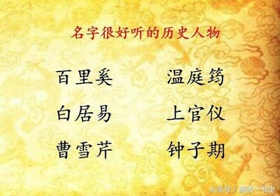 历史人物好听的名字