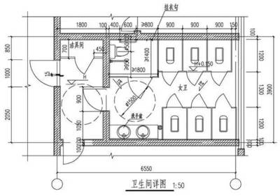 公共卫生间尺寸图