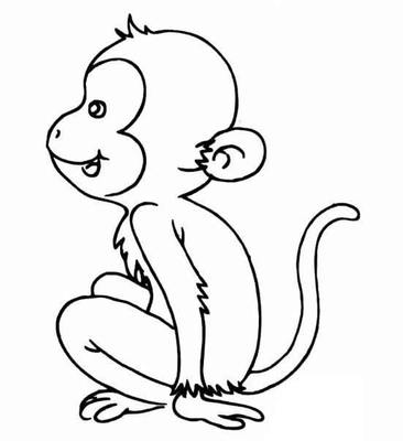 小猴子简笔画萌萌图片