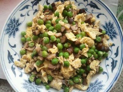 豌豆香菇炒鸡蛋