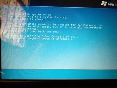 电脑损坏运行chkdsk