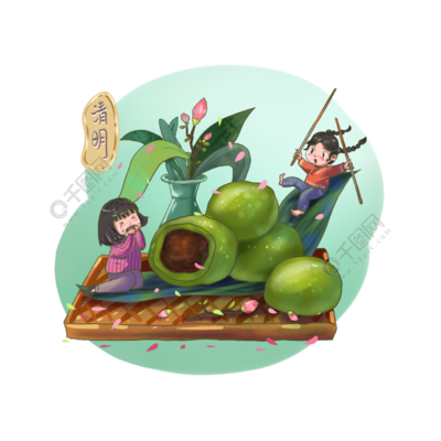 青团制作方法 卡通