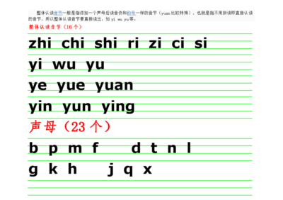 十六个整体认读音节怎么读