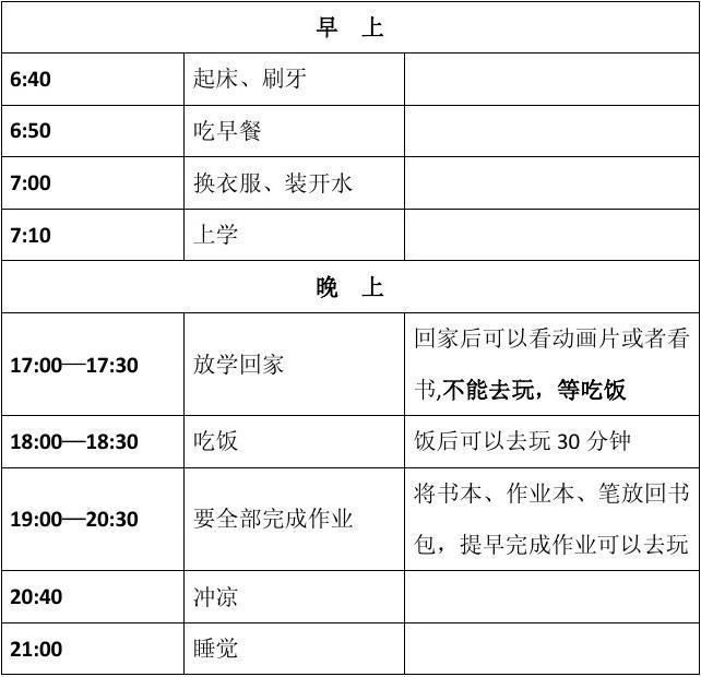 三岁宝宝作息时间表