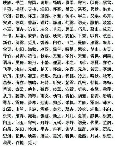 四字名字大全