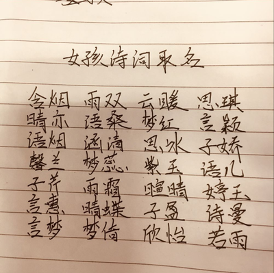 诗经中适合女孩的名字
